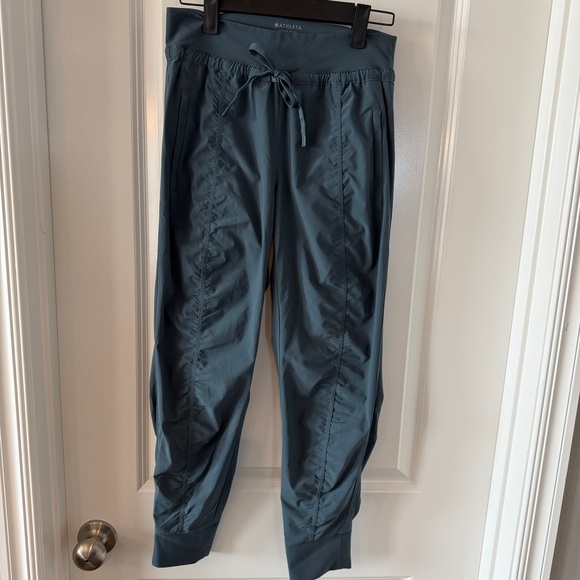 Athleta Attitude Jogger Pant Ruched Detail Size 2 Blue Green - Picture 4 of 10